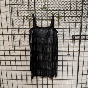 New Women's Silver And Black Flapper Dress